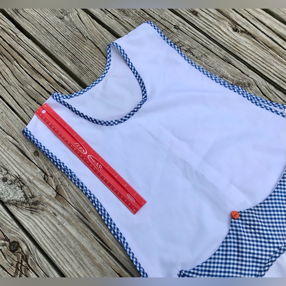 Vintage Craft Paint Cashier Smock Free Waist Pocket Pinafore Apron Craft Show - Picture 7 of 9